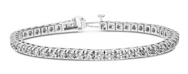 Lab-Grown 4ct. Diamond 4-Prong Tennis Bracelet in 14k White Gold